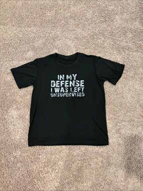 Men's Black Graphic Tee - 'In My Defense'